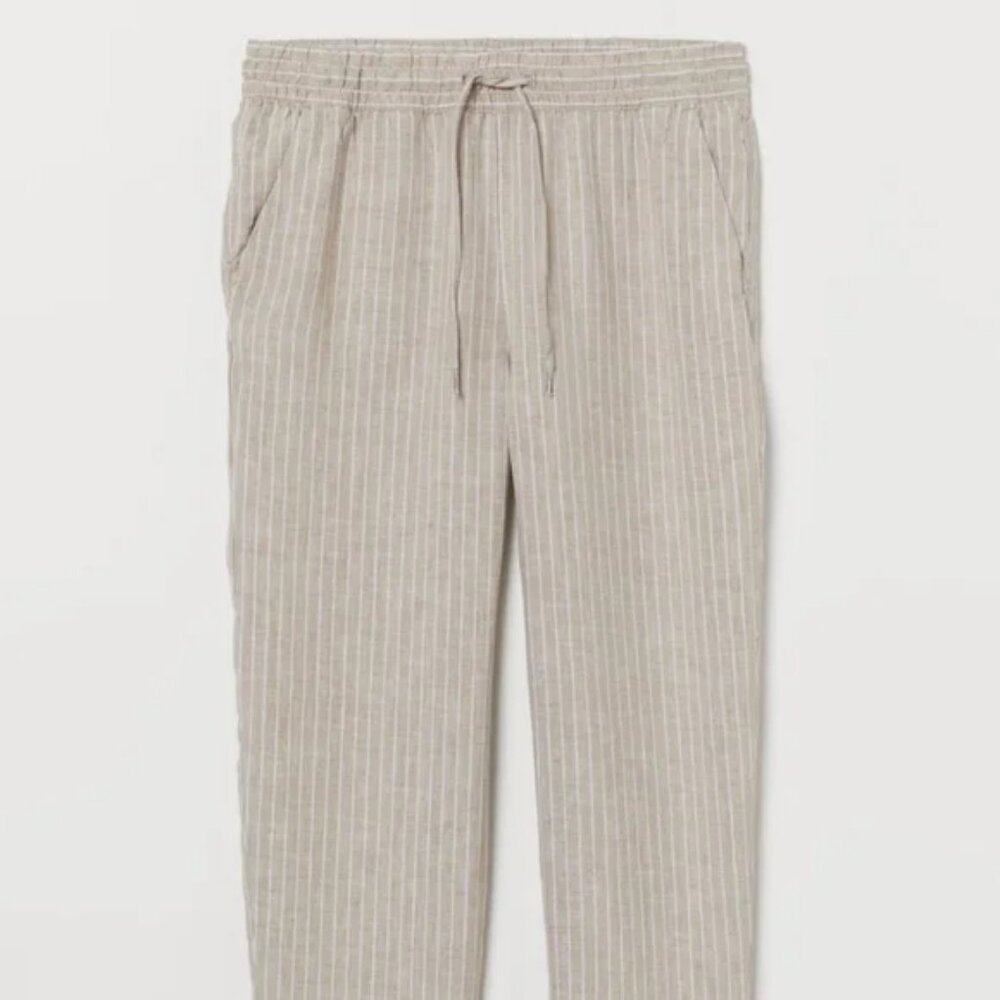 ☀️H&M striped linen Pants☀️